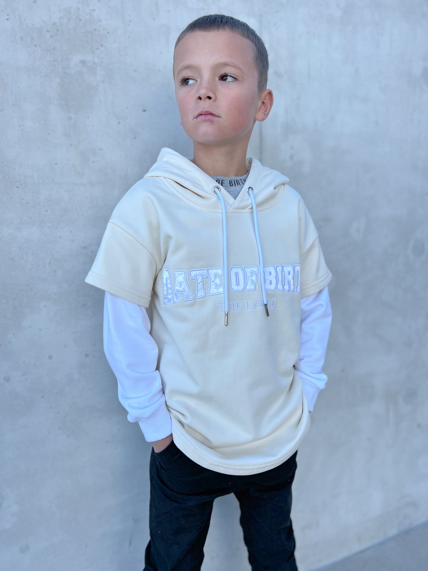 Double Layer Cream Hoodie