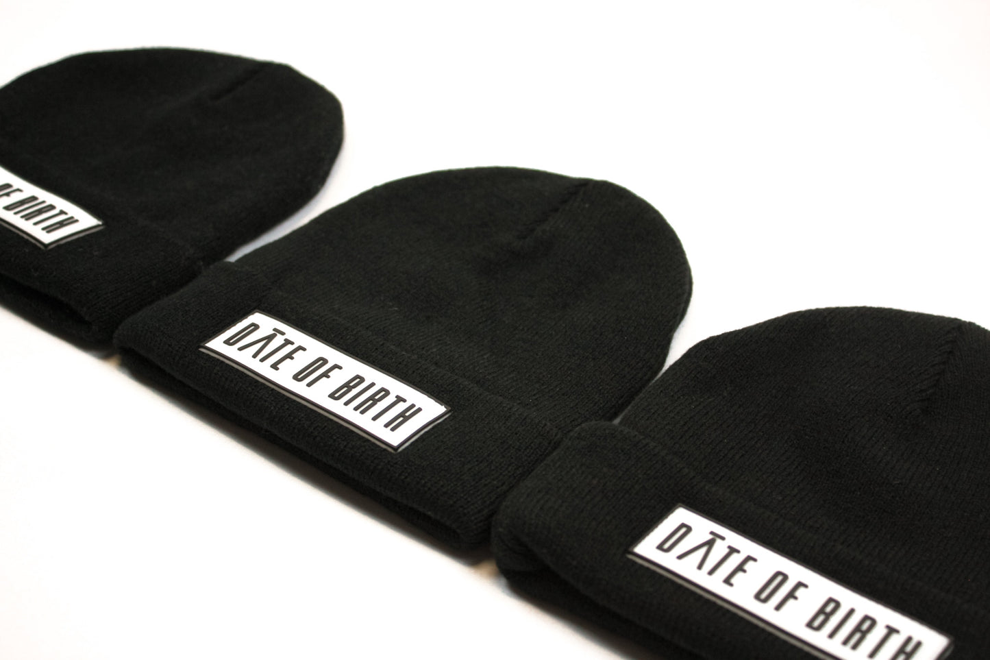 Black Rubber Logo Beanie