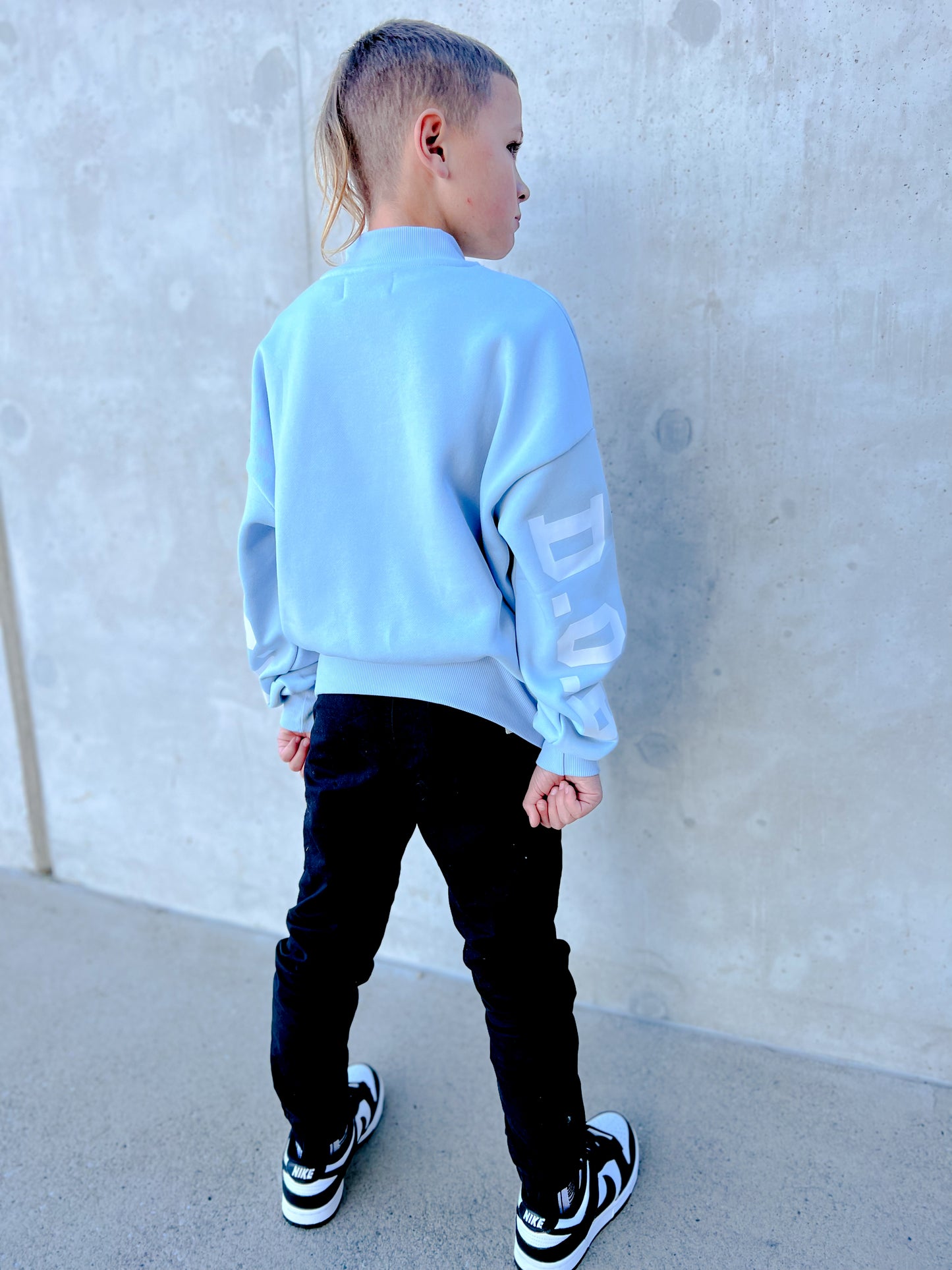 Powder Bleu Mock Neck Jumper