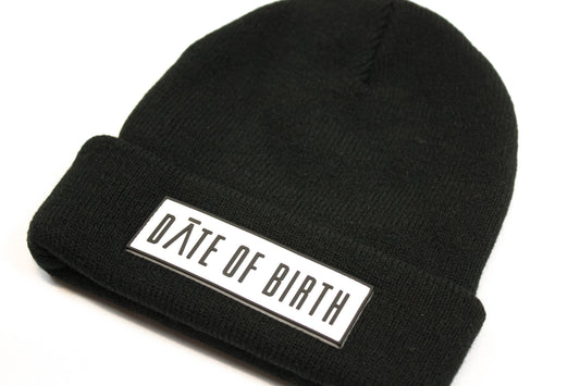 Black Rubber Logo Beanie